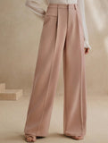 High Waist Straight Wide Leg Office Pants
