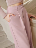High Waist Straight Wide Leg Office Pants