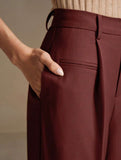 High Waist Straight Wide Leg Office Pants