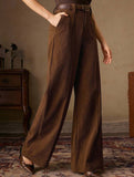 Corduroy High Waist Wide Leg Pants