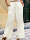 Elastic Waist Straight Leg Pants