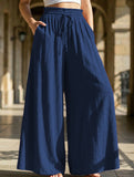 Elastic Waist Wide Leg Pants