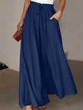 Elastic Waist Wide Leg Pants