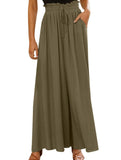 Elastic Waist Wide Leg Pants
