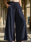 Elastic Waist Wide Leg Pants