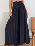 Elastic Waist Wide Leg Pants