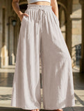 Elastic Waist Wide Leg Pants