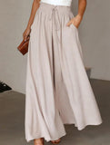 Elastic Waist Wide Leg Pants