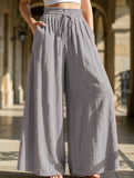 Elastic Waist Wide Leg Pants