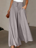 Elastic Waist Wide Leg Pants