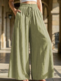 Elastic Waist Wide Leg Pants