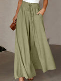 Elastic Waist Wide Leg Pants