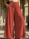 Elastic Waist Wide Leg Pants