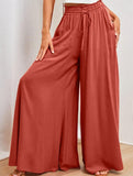 Elastic Waist Wide Leg Pants