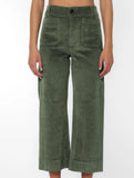 High Waist Button Wide Leg Pants