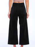 High Waist Button Wide Leg Pants