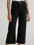 High Waist Button Wide Leg Pants