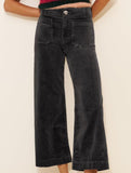 High Waist Button Wide Leg Pants