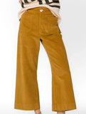 High Waist Button Wide Leg Pants