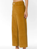 High Waist Button Wide Leg Pants