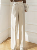 Tie Waist Wide Leg Suit Pants
