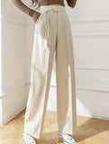Tie Waist Wide Leg Suit Pants