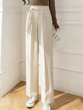 Tie Waist Wide Leg Suit Pants