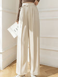 Tie Waist Wide Leg Suit Pants