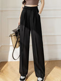 Tie Waist Wide Leg Suit Pants