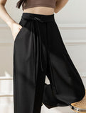 Tie Waist Wide Leg Suit Pants