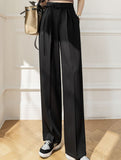 Tie Waist Wide Leg Suit Pants