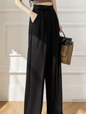 Tie Waist Wide Leg Suit Pants