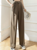 Tie Waist Wide Leg Suit Pants
