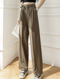 Tie Waist Wide Leg Suit Pants