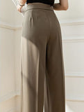 Tie Waist Wide Leg Suit Pants