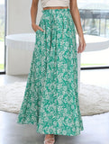 High Waist Print Wide Leg Pants