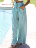 High Waist Print Wide Leg Pants