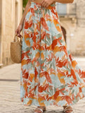 High Waist Print Wide Leg Pants