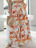 High Waist Print Wide Leg Pants
