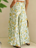 High Waist Print Wide Leg Pants