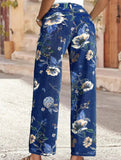 Floral Print Wide Leg Jeans