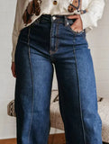 High Waist Straight Wide Leg Jeans