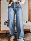 High Waist Straight Wide Leg Jeans