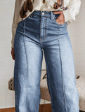 High Waist Straight Wide Leg Jeans