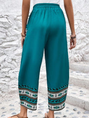 Tribal Print Wide Leg Pocket Pants