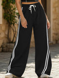 Tie Waist Wide Leg Sweatpants