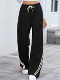Tie Waist Wide Leg Sweatpants