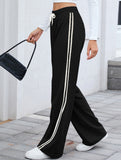 Tie Waist Wide Leg Sweatpants