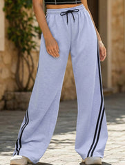 Tie Waist Wide Leg Sweatpants
