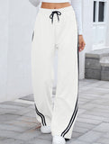 Tie Waist Wide Leg Sweatpants